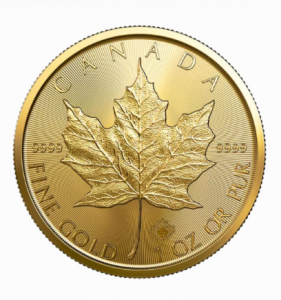 Gold coin 1 oz. Maple Leaf Au.