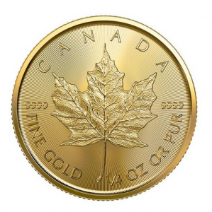 Золотая монета  1/4 oz. MAPLE LEAF AU.