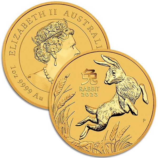 Золотая монета 1 oz. Rabbit 2023 Au.