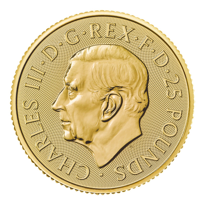 Gold coin 1/4 oz. Britannia Charles III Au. 2024