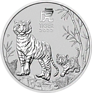 Серебряная монета 2 oz. Tiger 2022